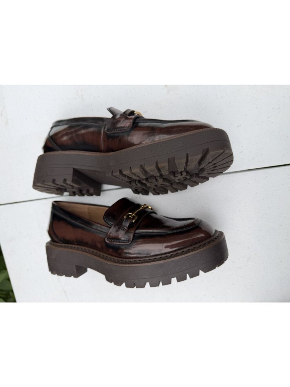 Sam Edelman Laurs Lug Sole Loafers Spiced Brandy Horsebit Women’s SZ 6 - Picture 2 of 6